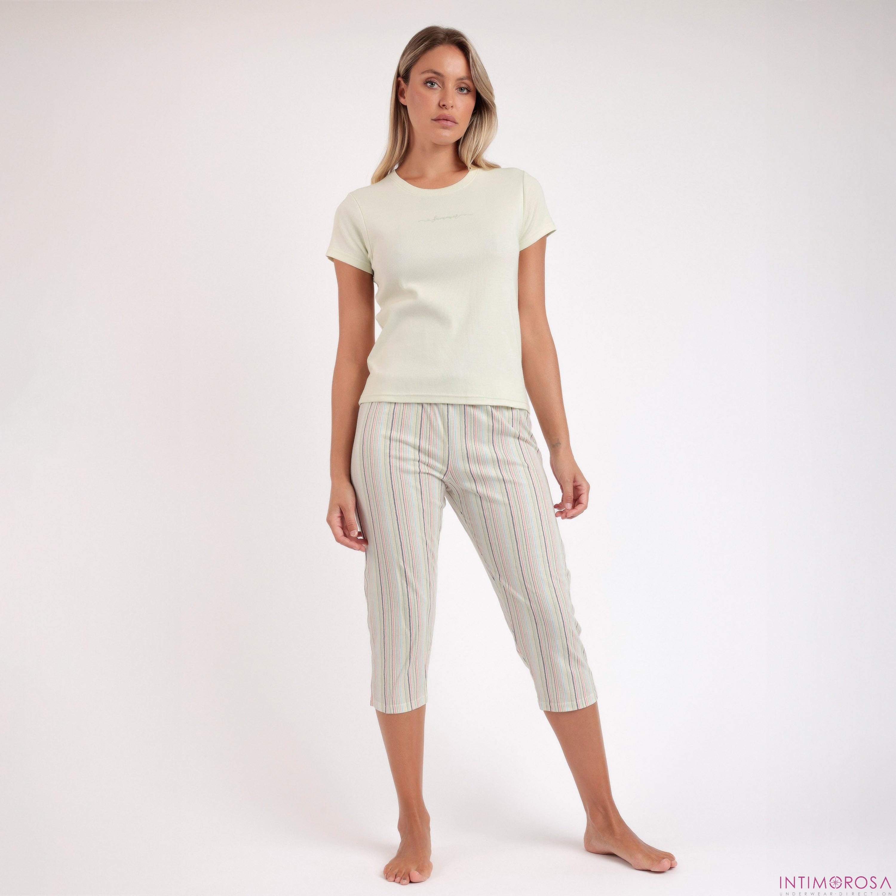 Women's Pajamas Stretch Cotton Trousers Capri Admas 63568
