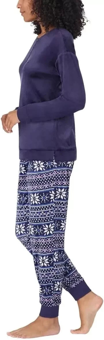 Nautica Women's 2 Piece Fleece Pajama Sleepwear Set(1812934)