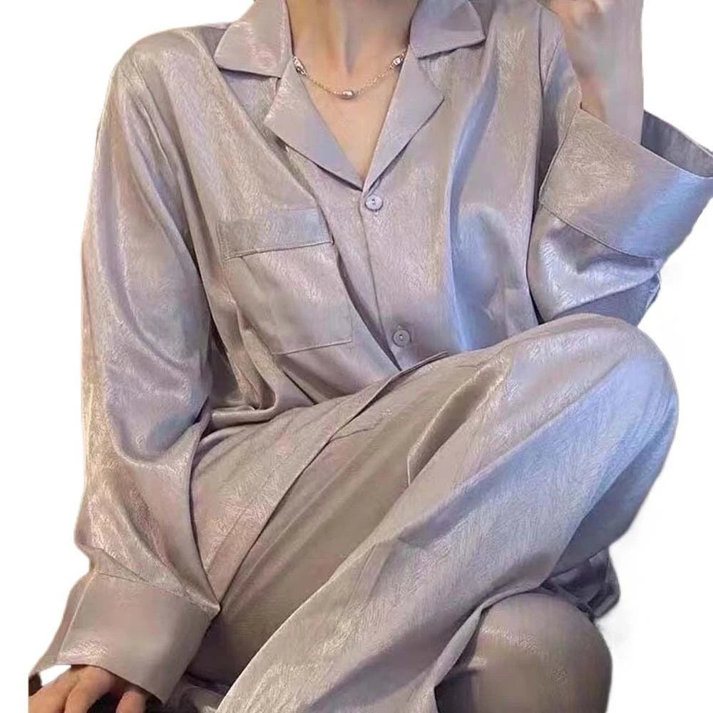 Skinny Clothes Solid Women Pyjamas Set Birthday Gift-