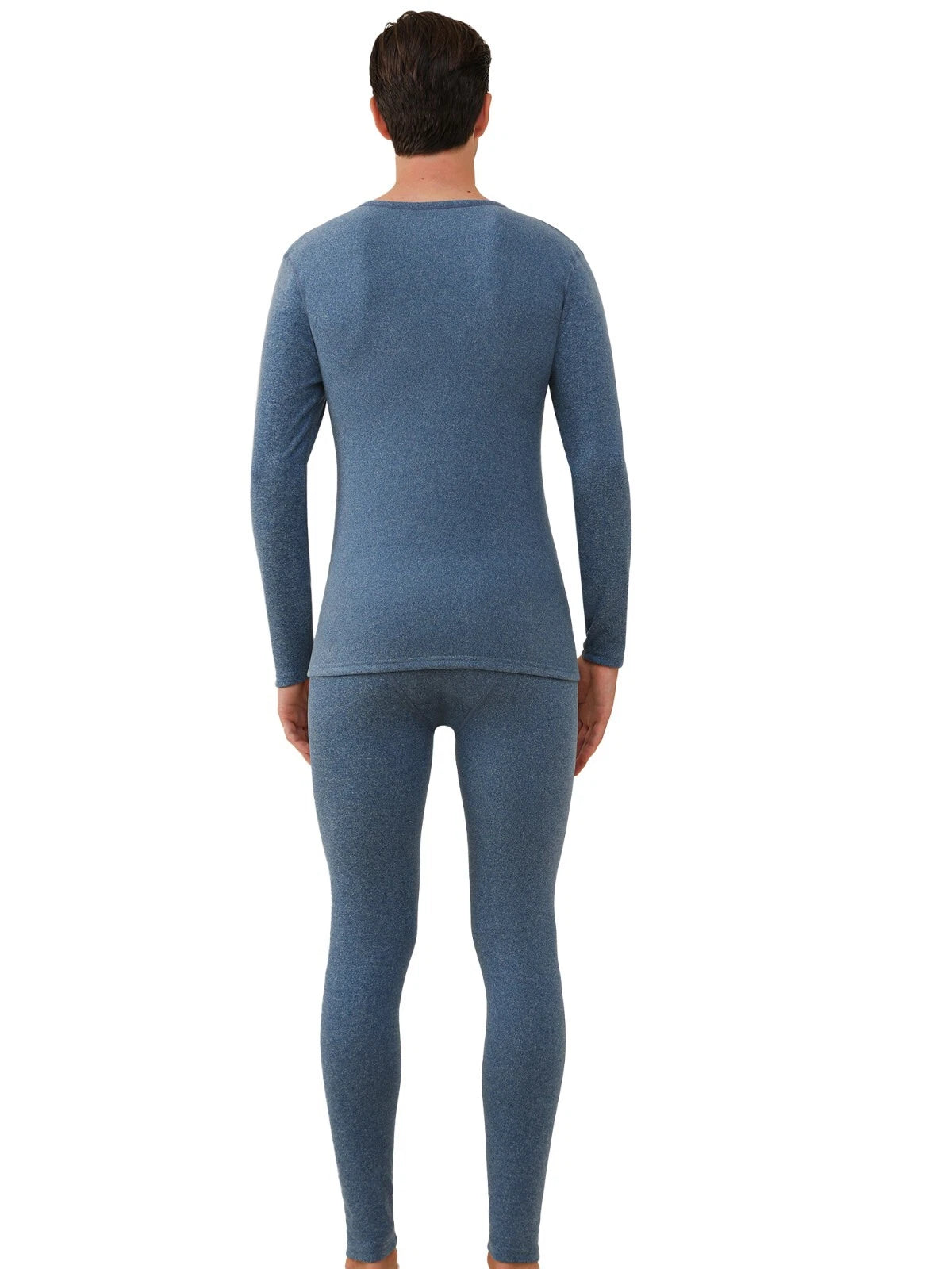 Men's Cashmere & Silk Lined Thermal Pajama Set Soft Underwear Set Long Johns