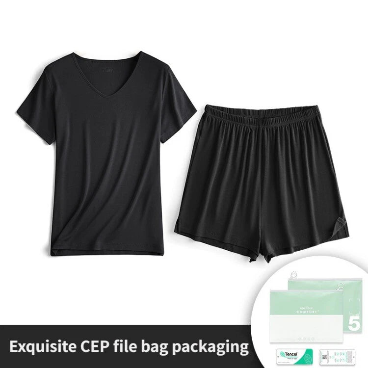 Women's Pajama Set Simple Casual Summer Comfortable Breathable Short Sleeve