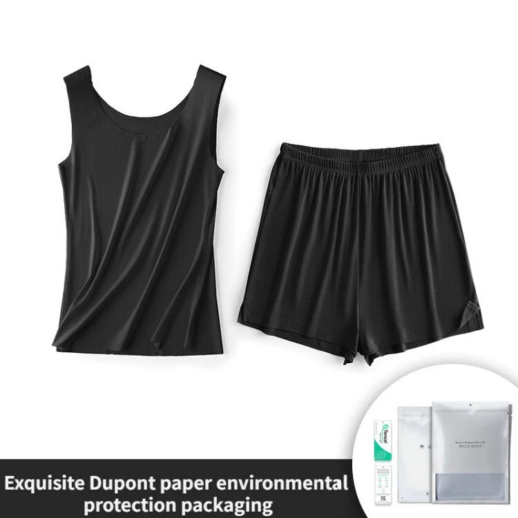 Women's Pajamas Set Comfy Casual Bacteriostasis Modal Summer Vest and Shorts