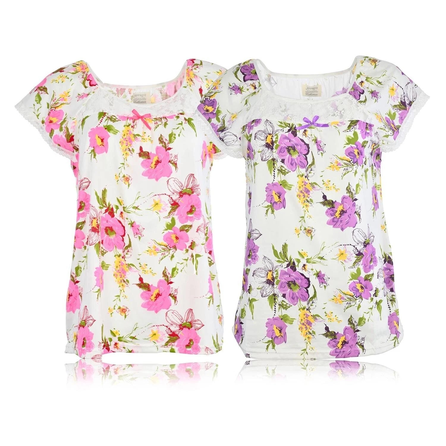 JEFFRICO Womens 2 Pack Capri Set Sleepwear Soft Pajamas Sleep Nightshirts 804C