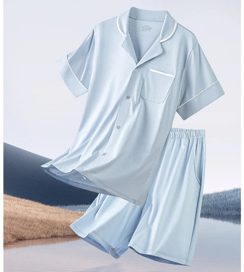 Summer Women's Pajamas Set Breathable Comfortable Comfort Thin Cool Short Sleeve Shorts-