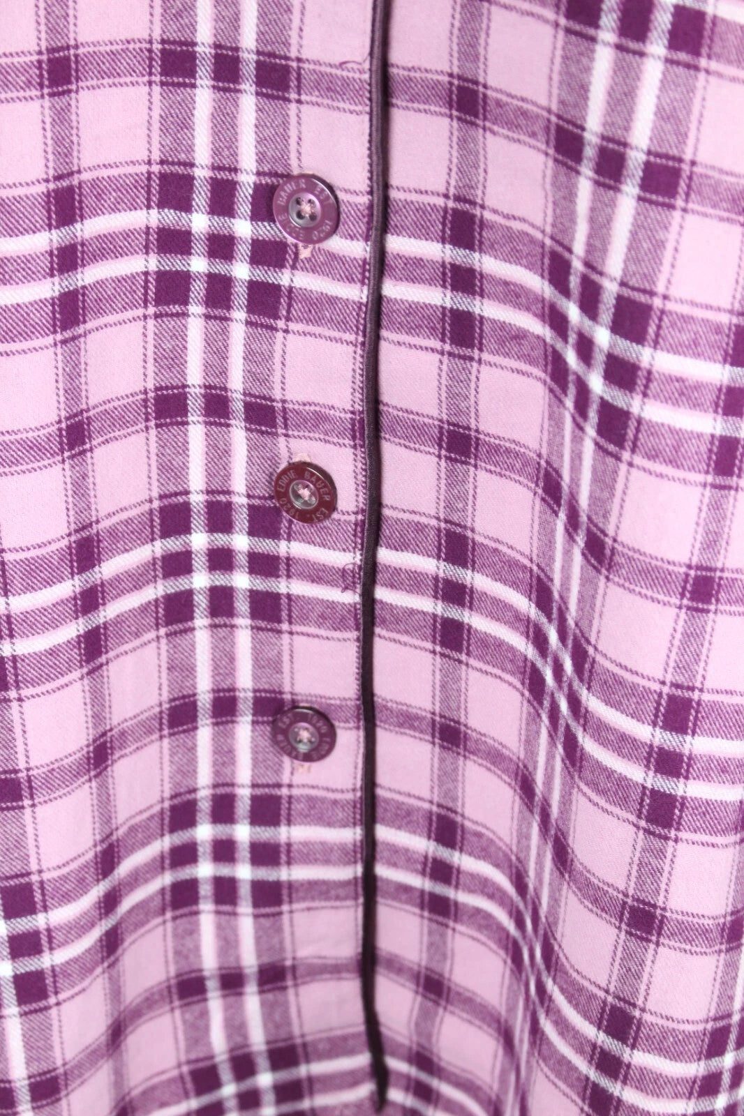 Eddie Bauer Women's 2 Piece Flannel Pajama Set Notch Collar Purple Plaid
