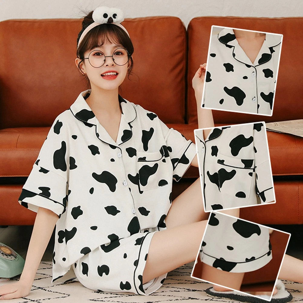 Women's Pure Cotton Short-sleeved Pajamas Pyjamas Set