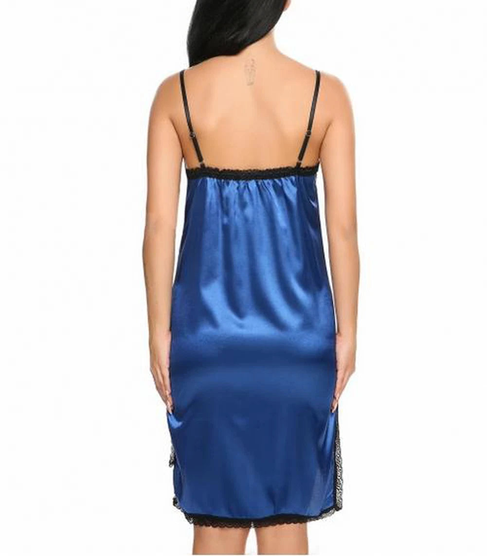 US Women Sexy-Lingerie Sleepwear Satin Silk Babydoll Lace Nightwear Pajamas Set