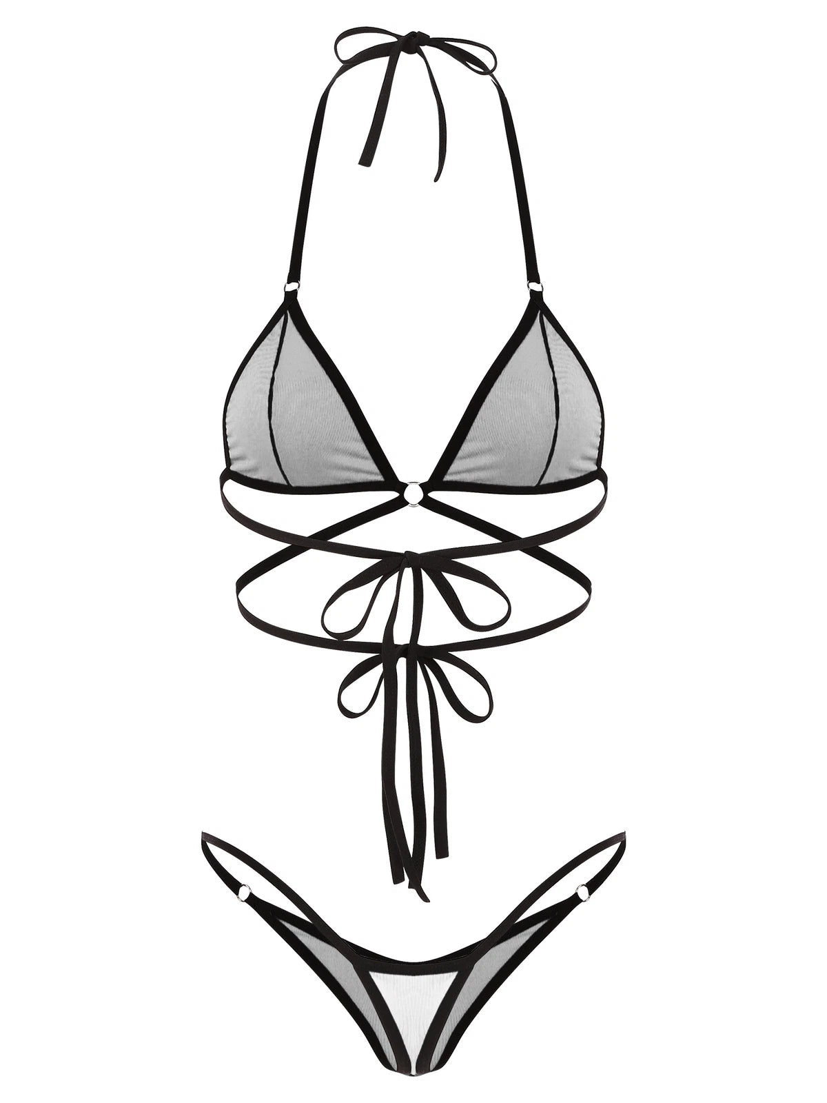 Women's Floral Lace Lingerie Bra Set Crotchless Thong G-string Cupless Bralette