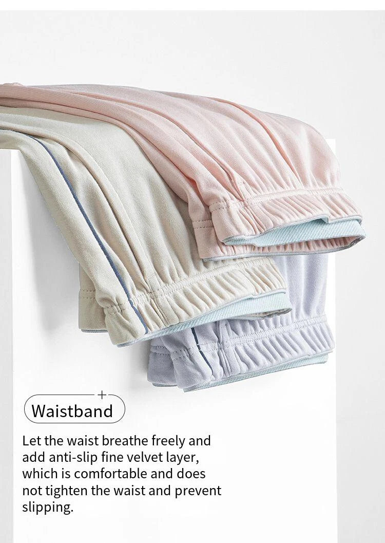 Women Antibacterial Pajamas Set Long Sleeve Dust Mite Resistant Long Pants-