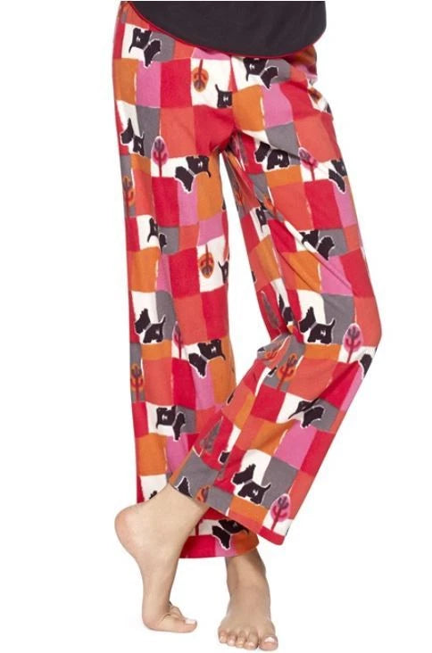 Hue Women's  Pajama Set S Dog Blocks or Mountain Sheep Micro Fleece, New $50