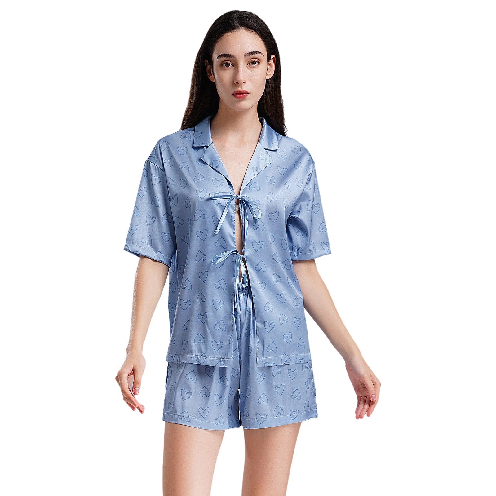 Women Nightwear Casual Pajamas Set Soft Sleepwear Ice Cool Homewear Summer