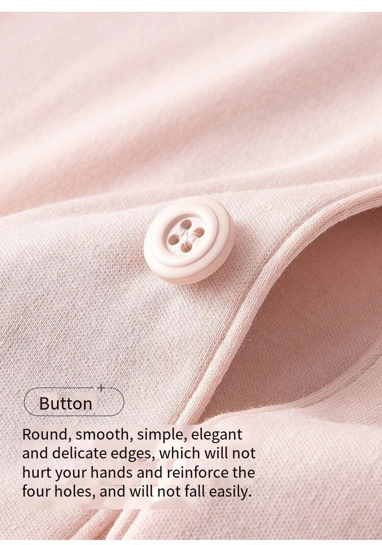 Women Antibacterial Pajamas Set Long Sleeve Dust Mite Resistant Long Pants-