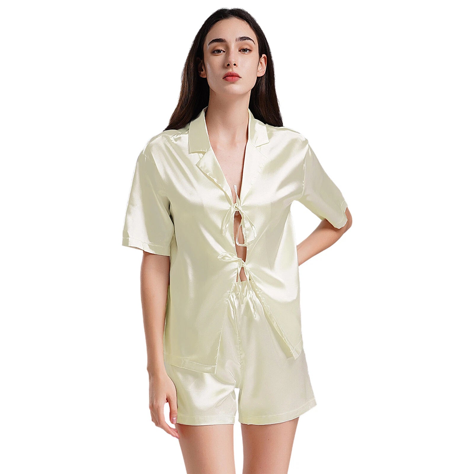 Women Nightwear Casual Pajamas Set Soft Sleepwear Ice Cool Homewear Summer