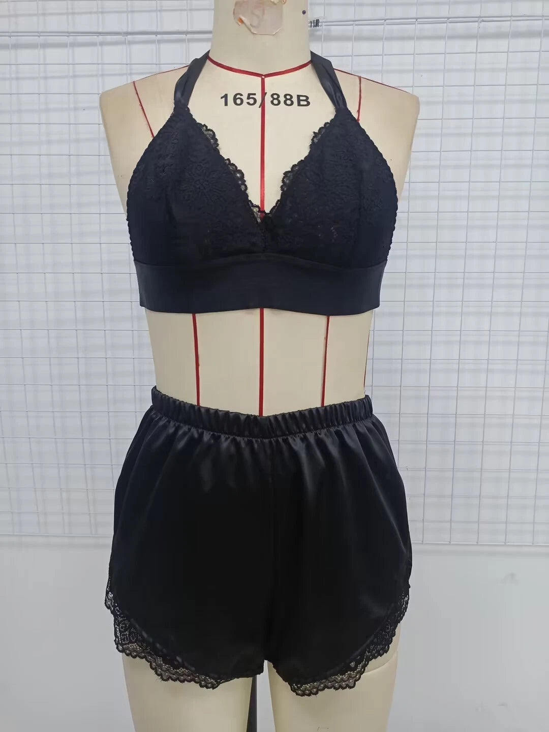 US Women Sexy Lingerie Sleepwear Satin Silk Babydoll Lace Nightwear Pajamas Set