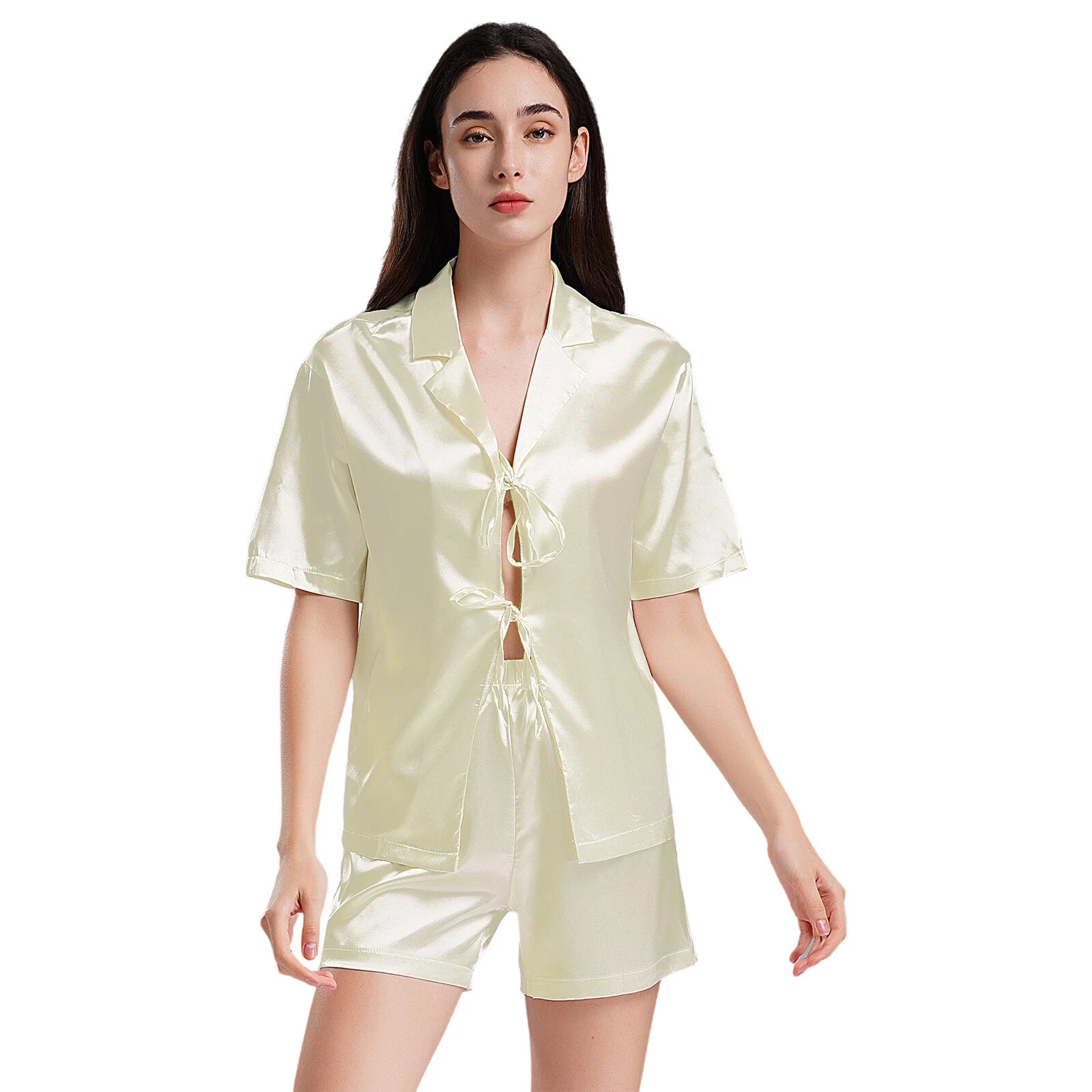 Women Nightwear Casual Pajamas Set Soft Sleepwear Ice Cool Homewear Summer