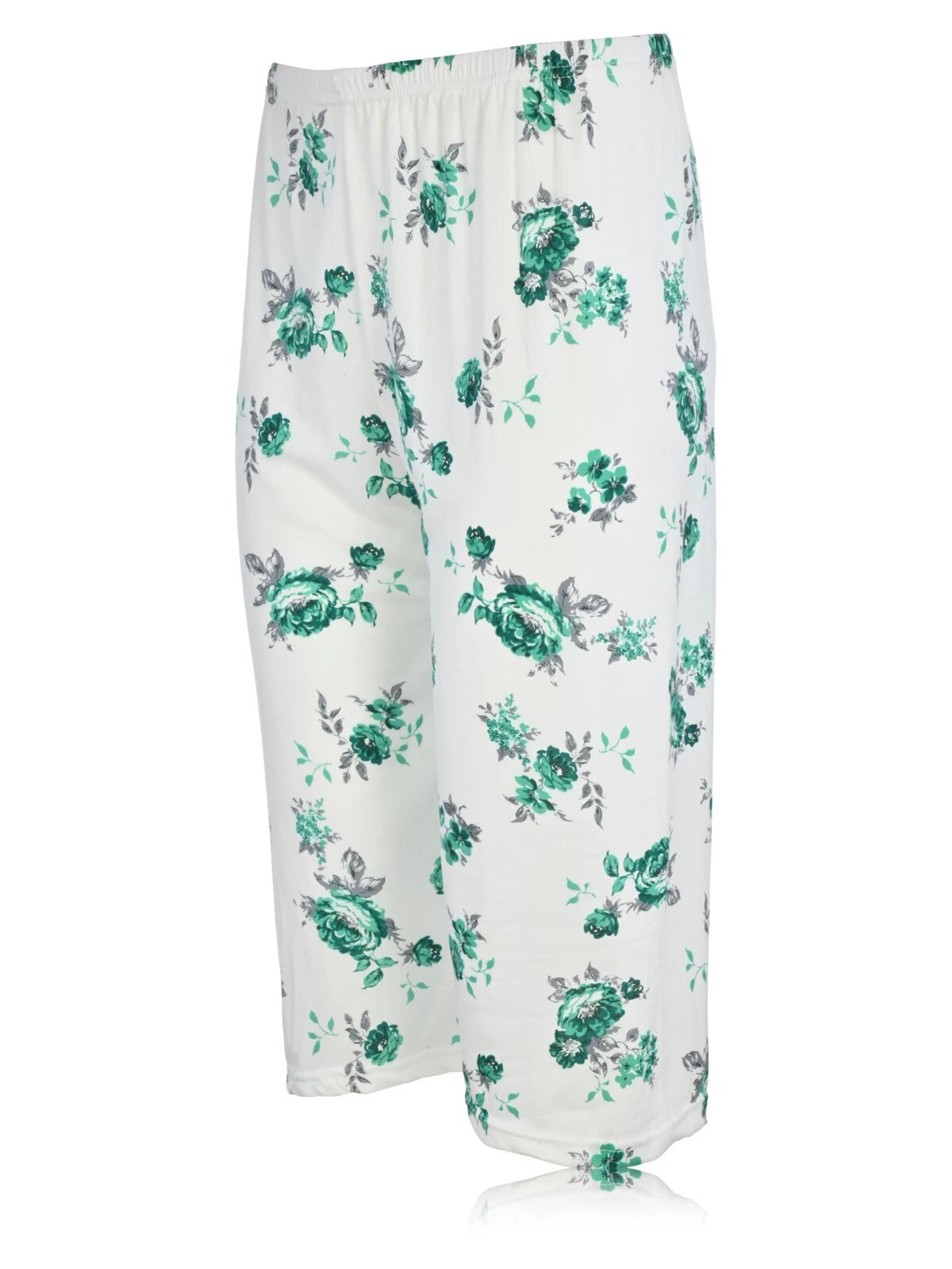 JEFFRICO Womens Capri Pajama Set 2 Piece Short Sleeve Top & Capri Pants  801C