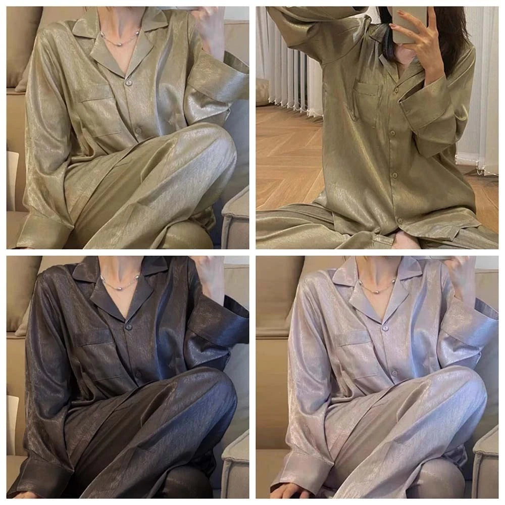 Skinny Clothes Solid Women Pyjamas Set Birthday Gift-