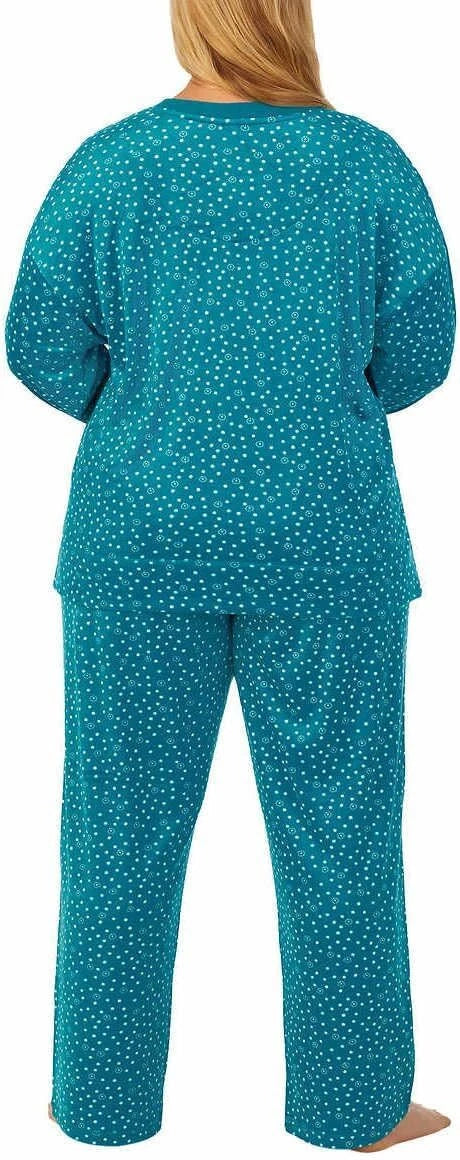 Nautica Womens 2 Piece Stretch Fleece Pajama Set (US, Alpha, Large, Regular, Reg