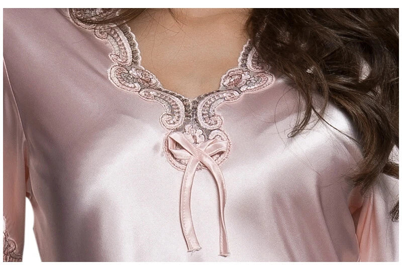 Women Satin Silk Lace Dress Sleepwear Lingerie Short Mini Nightdress Nightgown