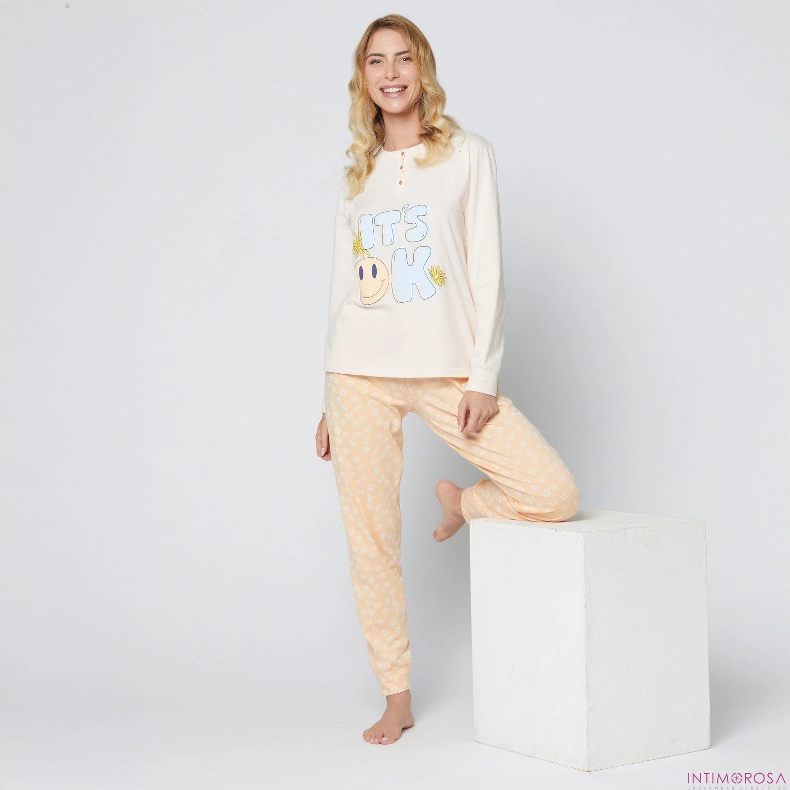 Women's Cotton Pajamas With Cippi Print LOS545