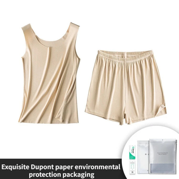Comfortable Women Summer Pajamas Set Comfortable Casual Bacteriostasis Vest And Shorts-