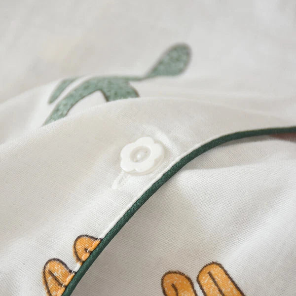 Women Pajamas Set 100% Cotton Printed Sleepwear Casual Nightwear Gauze Home Wear