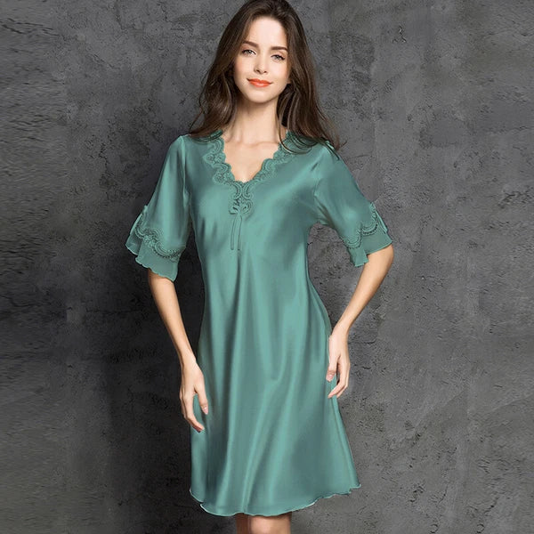 Women Satin Silk Lace Dress Sleepwear Lingerie Short Mini Nightdress Nightgown