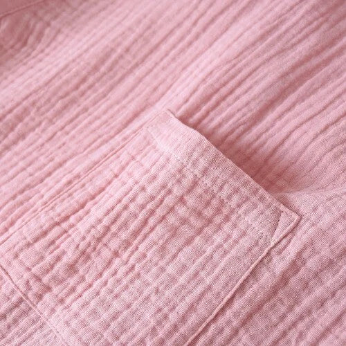 Men and Women 100% Cotton Pajamas Plus Size Loose Bathrobes V-Neck Kimono