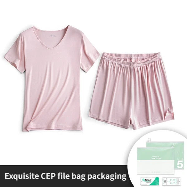 Women's Pajama Set Simple Casual Summer Comfortable Breathable Short Sleeve