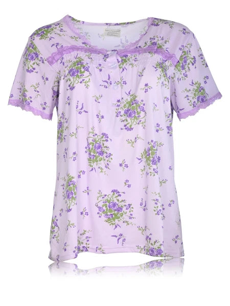 JEFFRICO Womens Capri Pajama Set 2 Piece Short Sleeve Top & Capri Pants 5201C