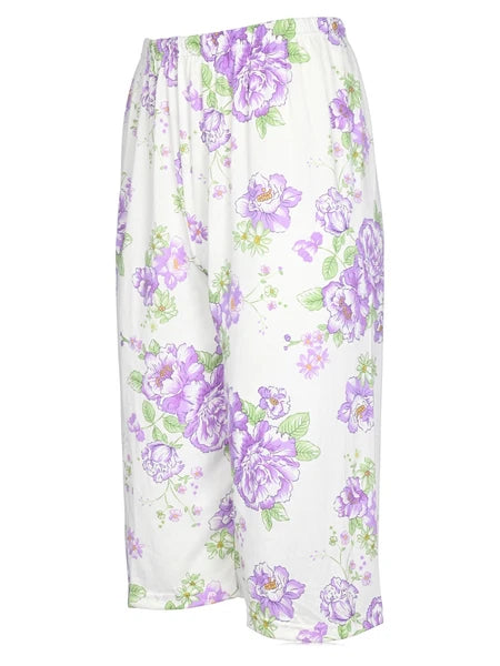 JEFFRICO Womens Capri Pajama Set 2 Piece Short Sleeve Top & Capri Pants 812C