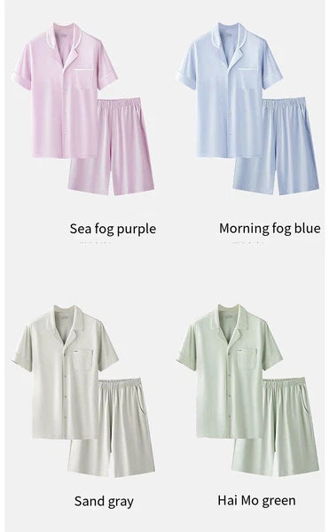 Summer Women's Pajamas Set Breathable Comfortable Comfort Thin Cool Short Sleeve Shorts-