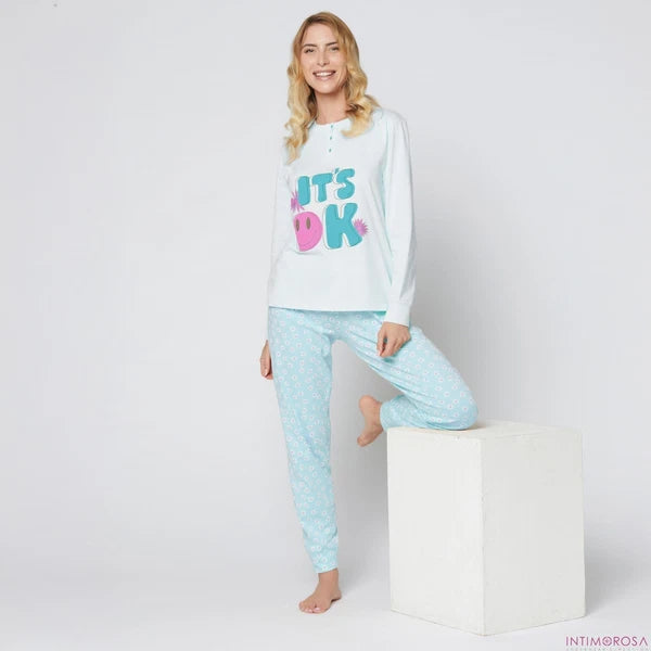 Women's Cotton Pajamas With Cippi Print LOS545