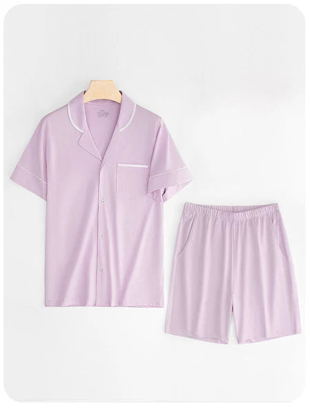 Summer Women's Pajamas Set Breathable Comfortable Comfort Thin Cool Short Sleeve Shorts-