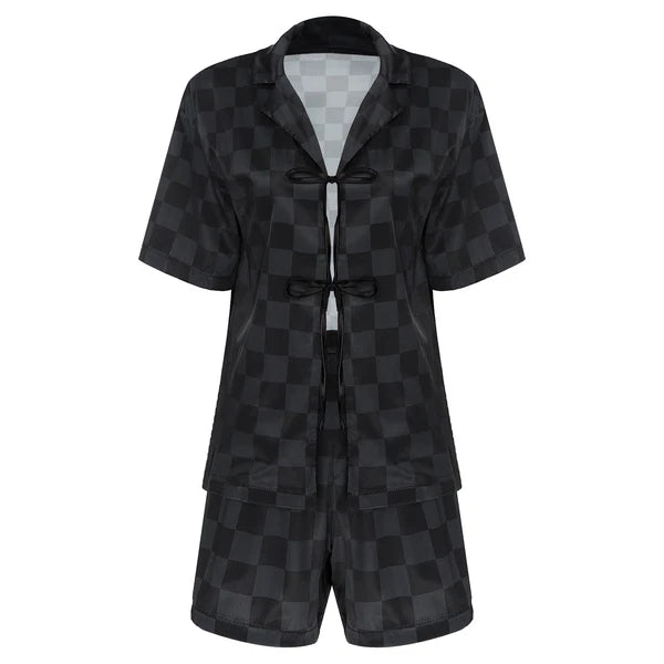 Women Nightwear Ice Cool Pajamas Set Silky Satin Sleepwear Soft Homewear Pants