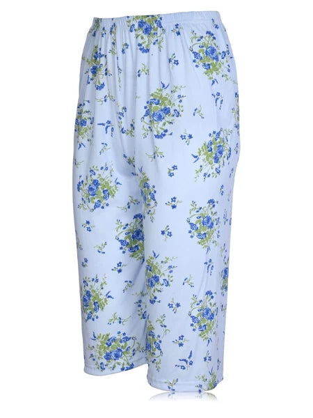 JEFFRICO Womens Capri Pajama Set 2 Piece Short Sleeve Top & Capri Pants 5201C