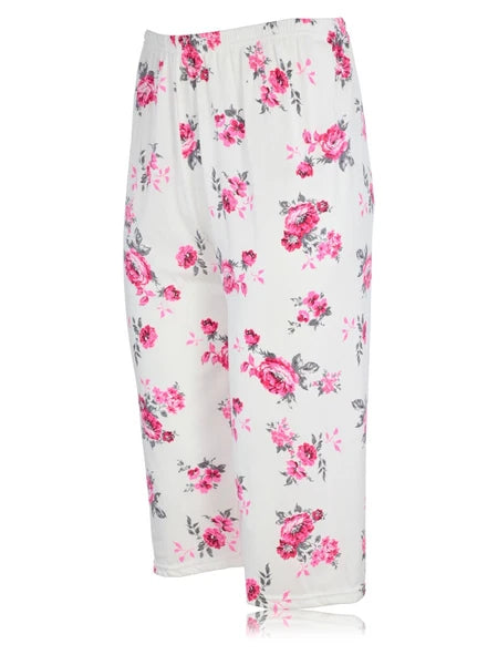 JEFFRICO Womens Capri Pajama Set 2 Piece Short Sleeve Top & Capri Pants  801C