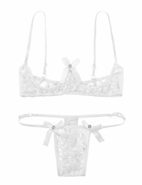 Women's G-string Sexy Lingerie Nightwear Lace Thong Bra Set Underwear Babydoll