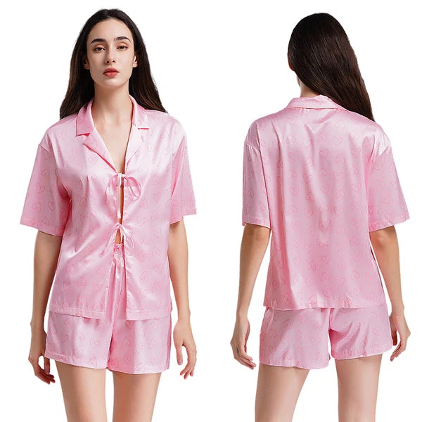 Women Nightwear Casual Pajamas Set Soft Sleepwear Ice Cool Homewear Summer