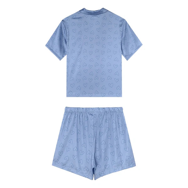 Women Nightwear Casual Pajamas Set Soft Sleepwear Shiny Homewear Comfortable