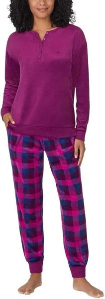Nautica Women's 2 Piece Fleece Pajama Sleepwear Set(1812934)