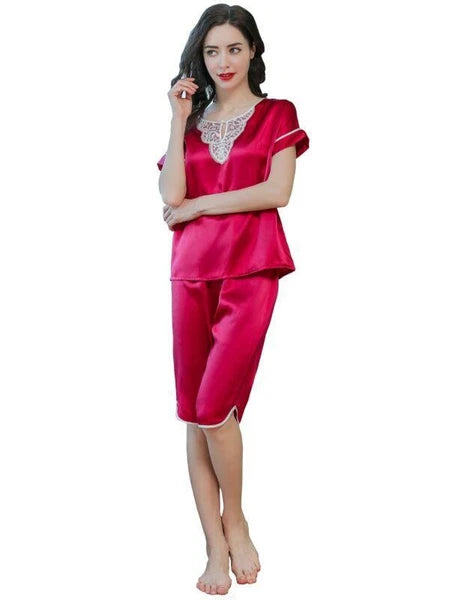 New Women Silk Pajamas Set,2 pieces,100% Mulberry Silk Sleepwear Nightwear U7198
