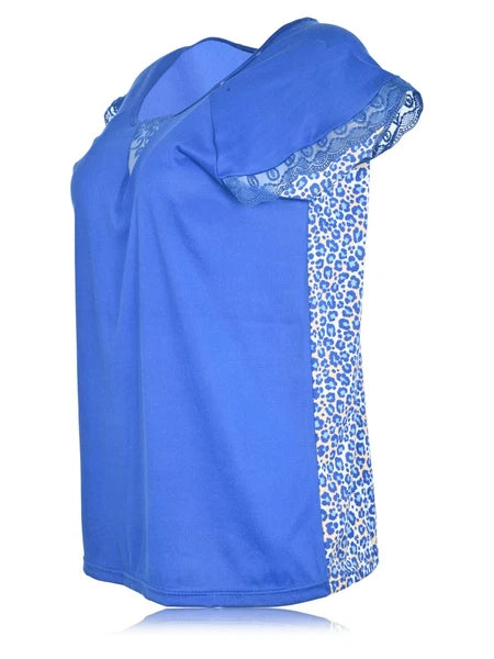 JEFFRICO Womens Capri Pajama Set 2 Piece Short Sleeve Top & Capri Pants 5035C