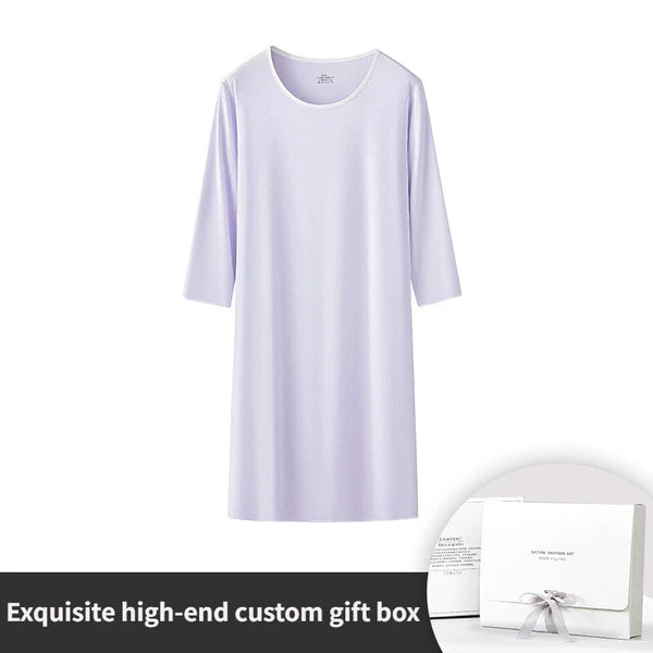 Fashion Spring Women's Three Quarter Sleeves Breathable Comfortable Nightgown Clothing-