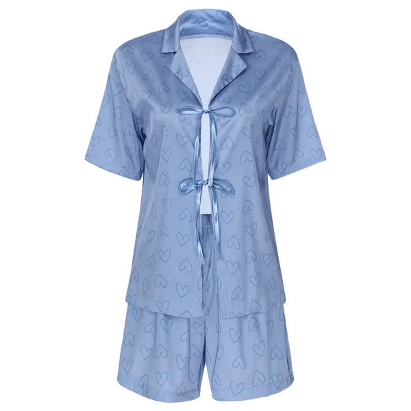 Women Nightwear Ice Cool Pajamas Set Silky Satin Sleepwear Soft Homewear Pants