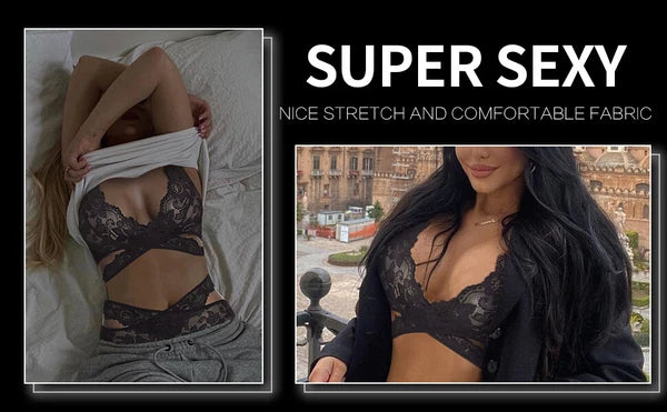 Two Piece Women Sexy Lingerie Set Lace Bra and Panty Set Babydoll Sleepwear US