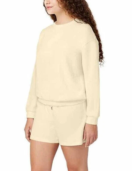 Buffalo by David Bitton Ladies 2-Piece Lounge Set Ribbed Long Sleeve Top & Short