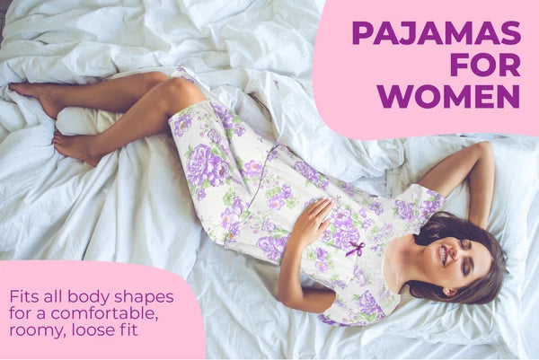 JEFFRICO Womens Capri Pajama Set 2 Piece Short Sleeve Top & Capri Pants 812C