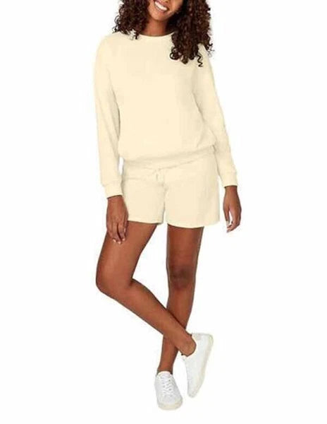 Buffalo by David Bitton Ladies 2-Piece Lounge Set Ribbed Long Sleeve Top & Short