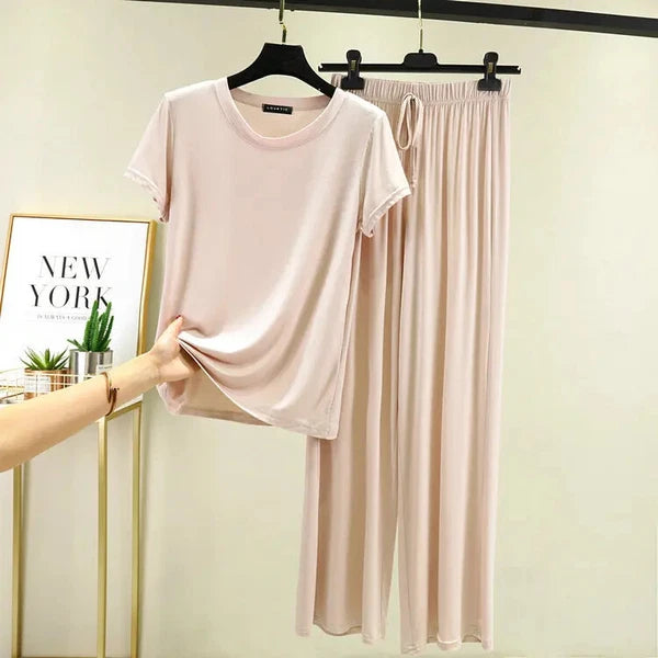 2025 New Pajama Sets Women Lounge Cute Sleepwear Short Sleeve Casual Nightwear